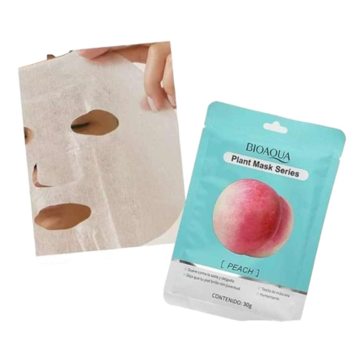 Pack x3 Mascarilla Facial Hidratante de Durazno - Bioaqua - El Baúl de Mamá