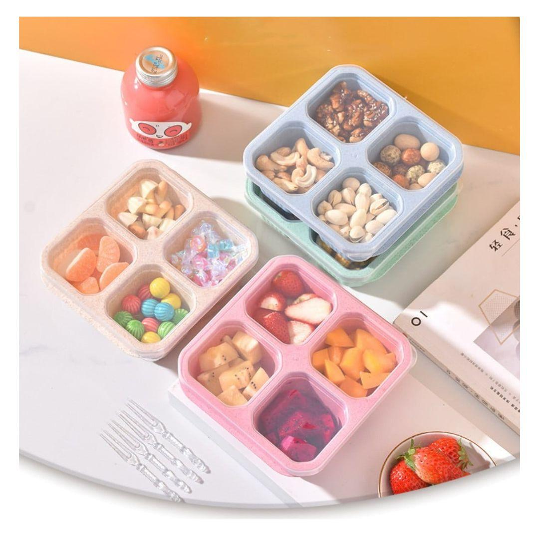 Taper Contenedor de 4 divisiones simil Bento Snack Box - El Baúl de Mamá