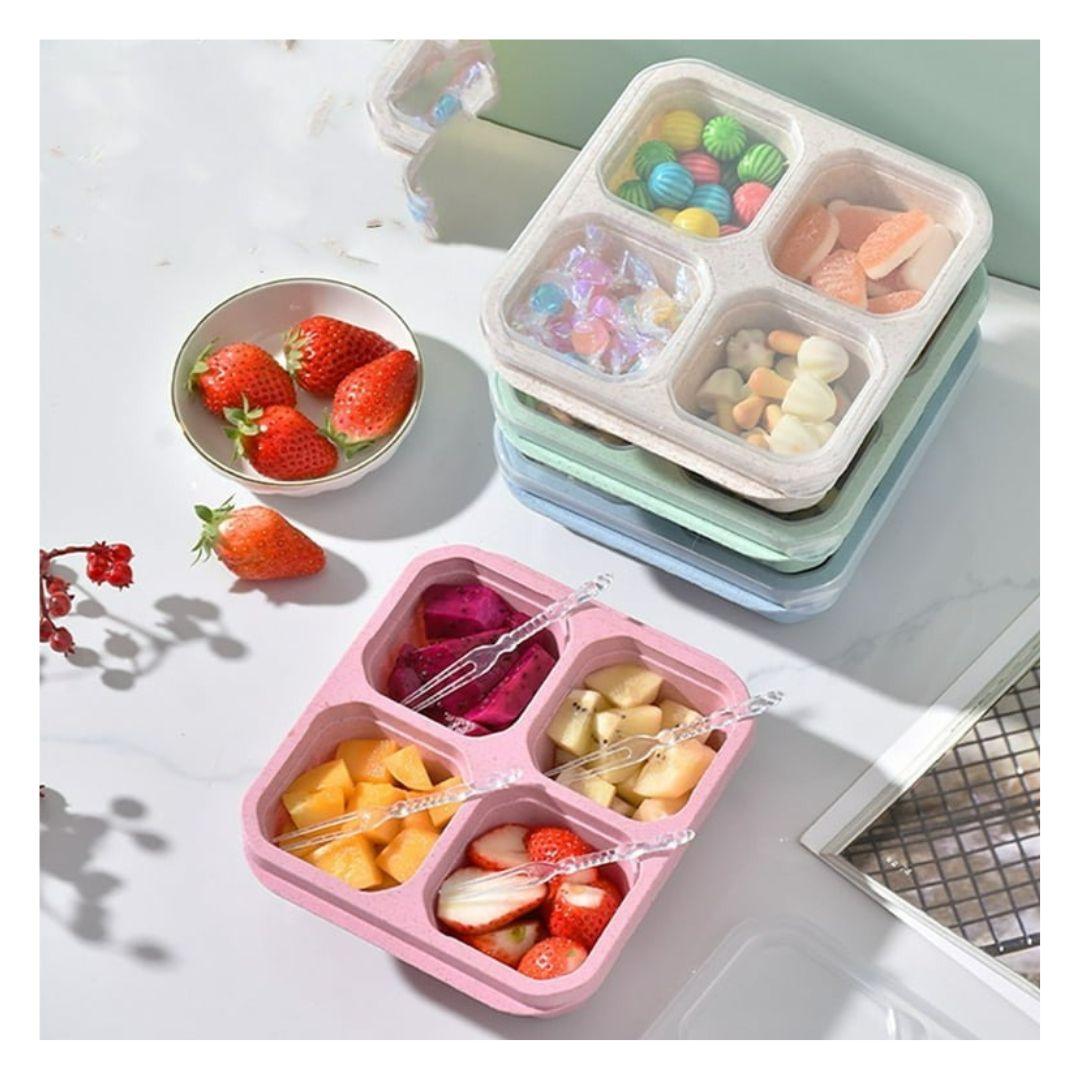 Taper Contenedor de 4 divisiones simil Bento Snack Box - El Baúl de Mamá