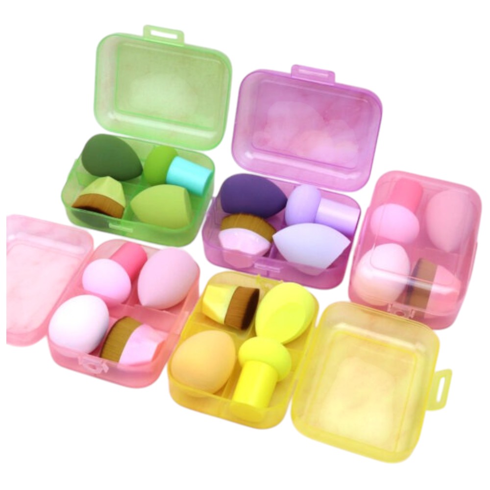 Blenders y Brocha Kabuki Set 4 pc - El Baúl de Mamá