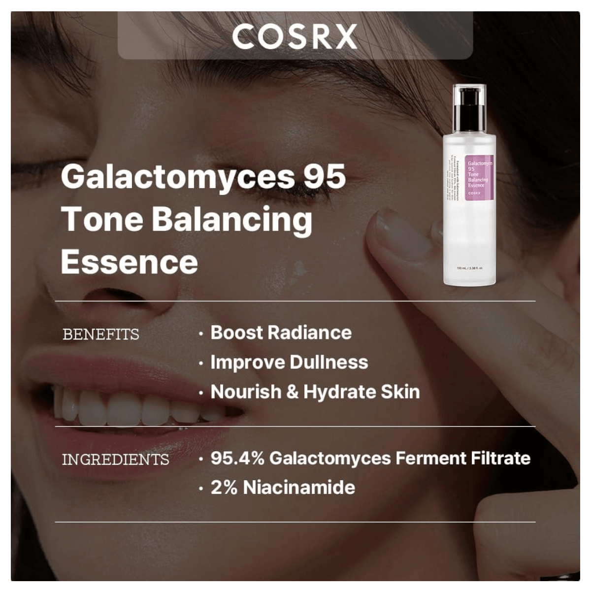 COSRX Galactomyces 95 Tone Balancing Essence 100ml Esencia de Fermentos Anti Manchas - El Baúl de Mamá