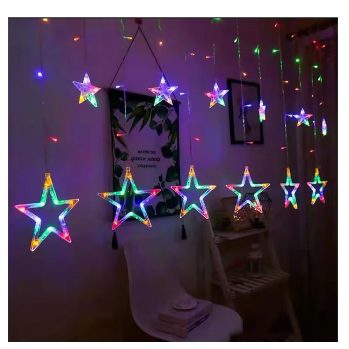 Luces de Navidad en Cascada - Estrellas Luz Multicolor - El Baúl de Mamá
