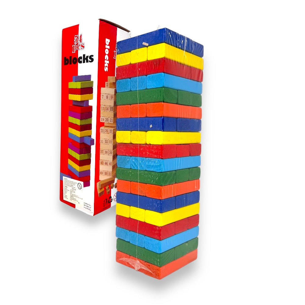 Jenga de Colores de Madera - El Baúl de Mamá
