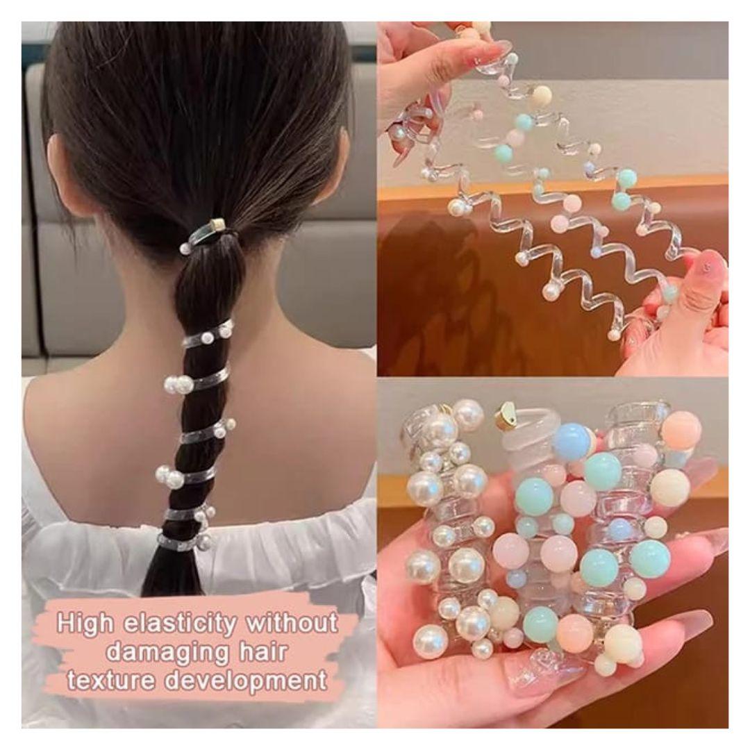 Par de Colet Espiral con Perlas - El Baúl de Mamá
