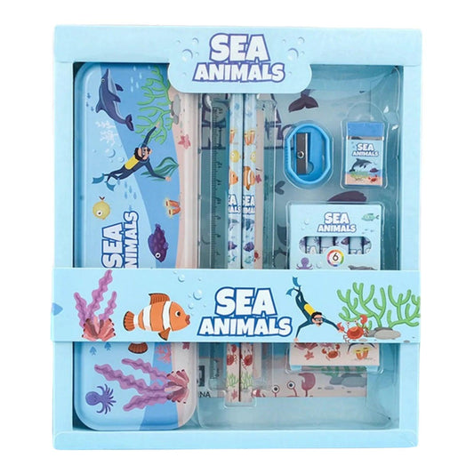Set de utiles escolares - Animales Marinos - El Baúl de Mamá