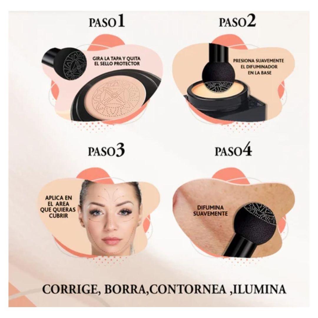 Base Bioaqua Air Cushion Aplicador Cabeza de Hongo - El Baúl de Mamá