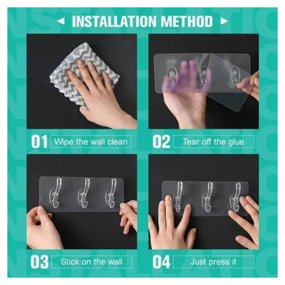 Pack de 3 Percheros Transparentes con 6 Ganchos - El Baúl de Mamá
