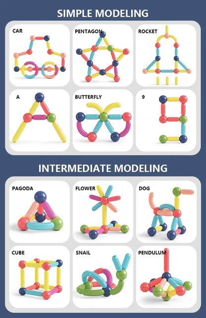 Juguete Educativo STEM 168 Bloques Magneticos - El Baúl de Mamá