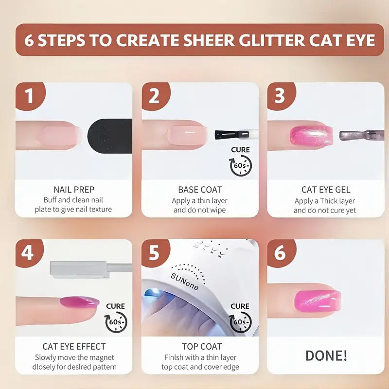 Esmalte en Gel Efecto Ojo de Gato Cat Eye 7ml - El Baúl de Mamá