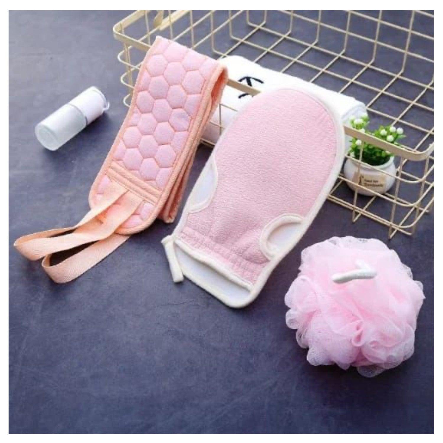 Esponja exfoliante de ducha - Set de 3 pzas - El Baúl de Mamá