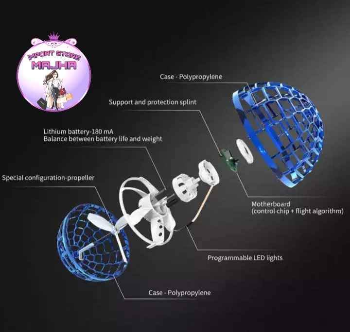 FlyNova Bola Voladora con Luces Azul - El Baúl de Mamá