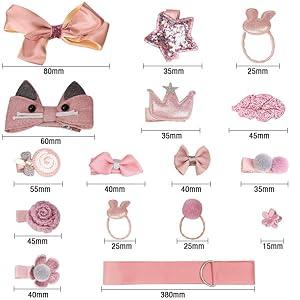 Set 18 Ganchos Para Bebé y niñas Palo Rosa Caja Corazon - El Baúl de Mamá