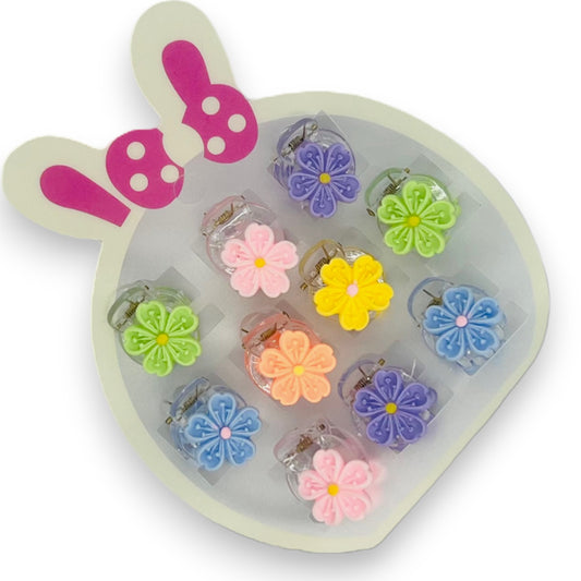 Set 10 Ganchos para niñas y bebés - Flores - El Baúl de Mamá