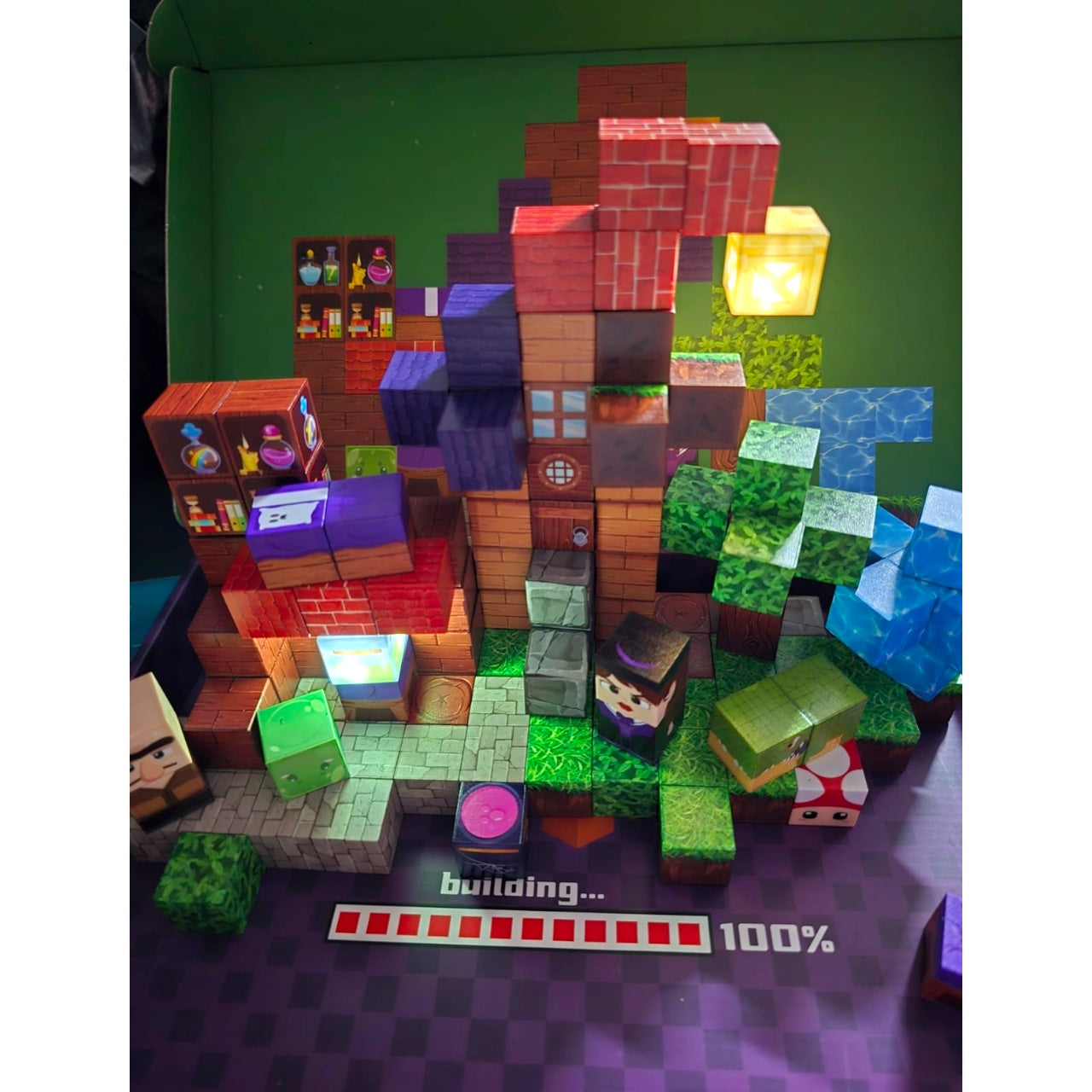 Bloques Magneticos simil Minecraft 120 Piezas 2 bloques con Luces LED - Juguete STEM