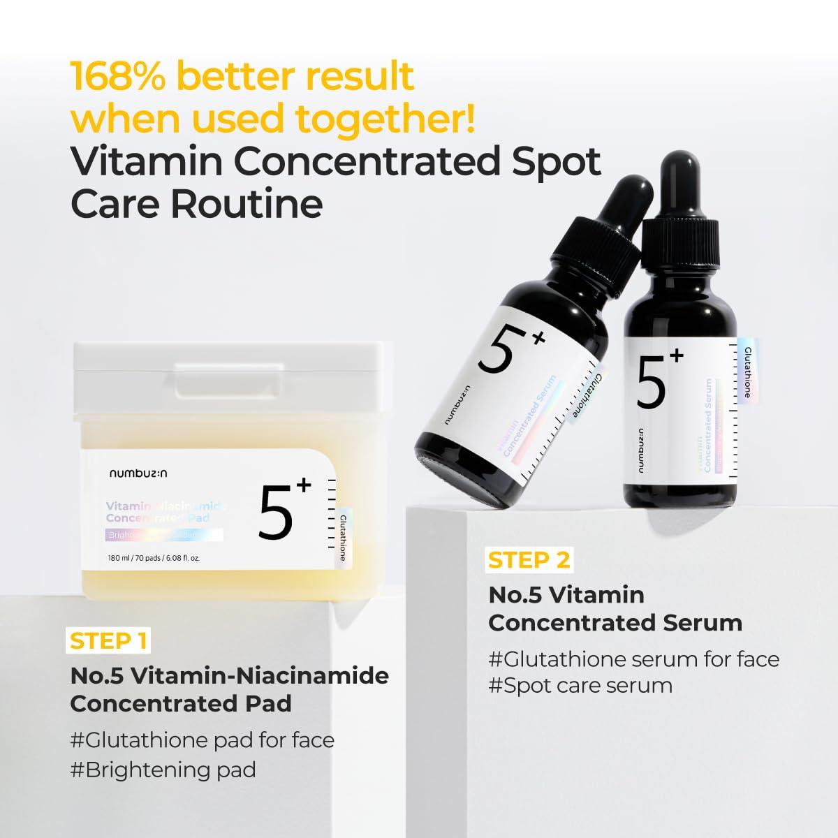 Numbuzin No.5 Vitamin-Niacinamide Pad 70 Almohadillas Concentradas de Vitamina 5 y Niacinamida - El Baúl de Mamá