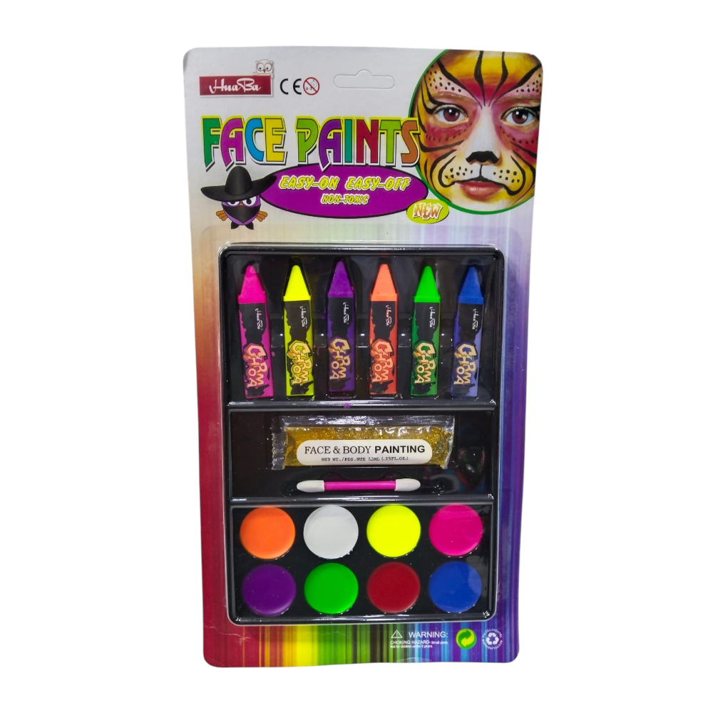 Kit Caritas Pintadas Pintura Facial Niños - El Baúl de Mamá