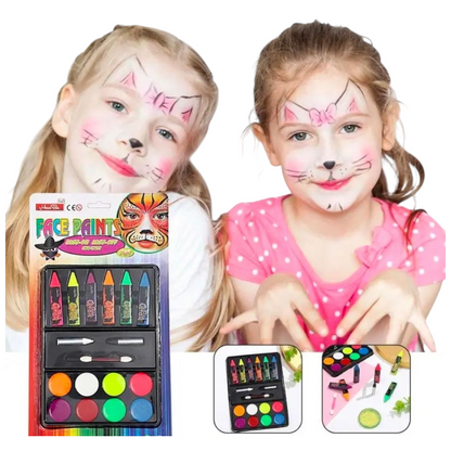 Kit Caritas Pintadas Pintura Facial Niños - El Baúl de Mamá
