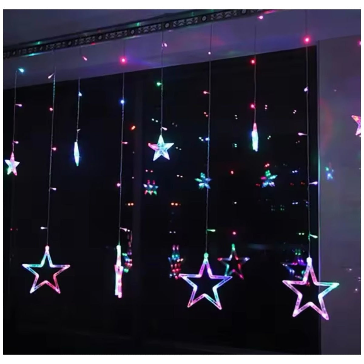 Luces de Navidad en Cascada - Estrellas Luz Multicolor - El Baúl de Mamá