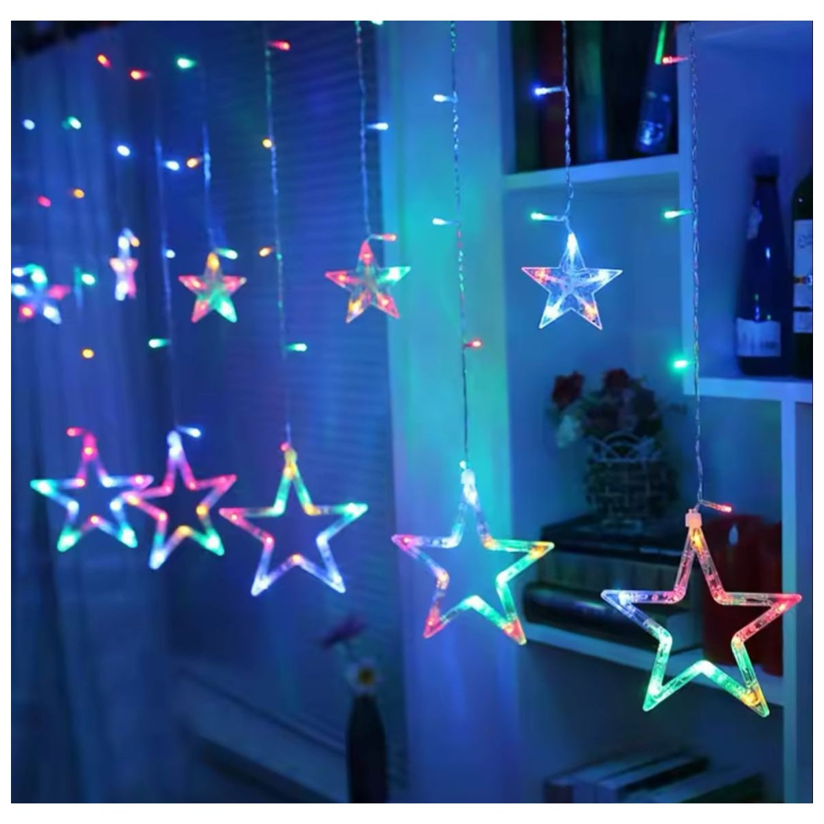 Luces de Navidad en Cascada - Estrellas Luz Multicolor - El Baúl de Mamá