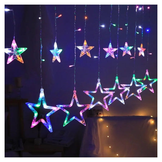 Luces de Navidad en Cascada - Estrellas Luz Multicolor - El Baúl de Mamá