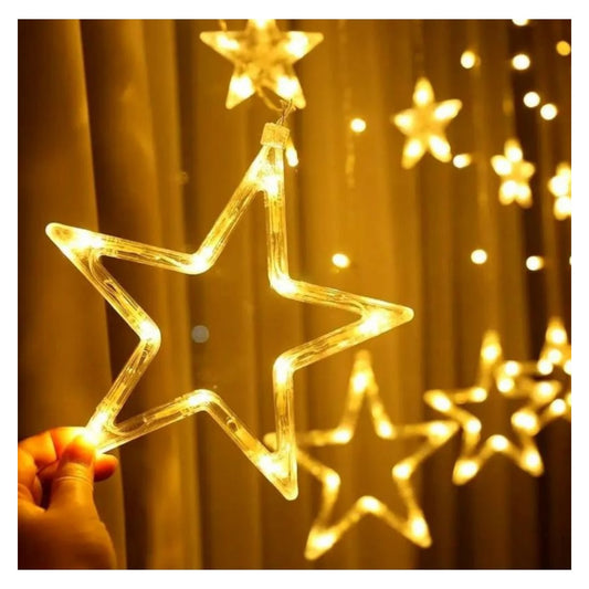 Luces de Navidad en Cascada - Estrellas Luz Ambar - El Baúl de Mamá