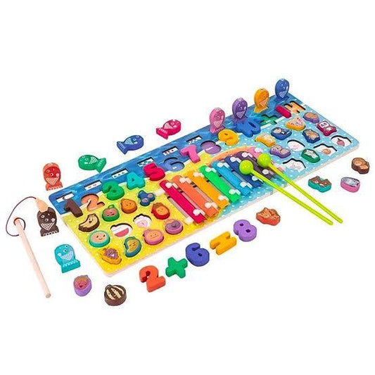 Montessori Tablero Didáctico con Xilofono - 5 en 1 - El Baúl de Mamá
