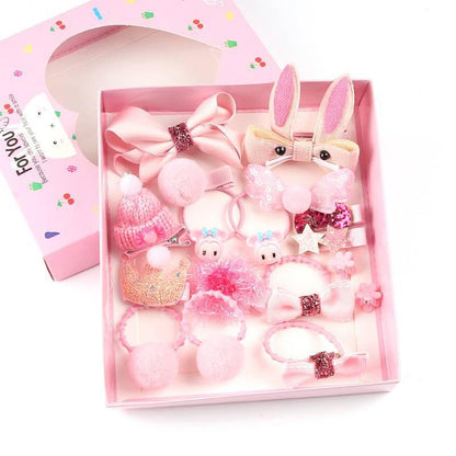 Set 18 Ganchos Para Bebé y Niñas Rosa Caja Corazon - El Baúl de Mamá