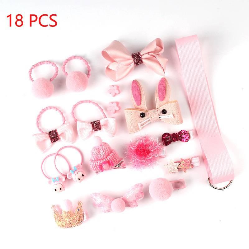 Set 18 Ganchos Para Bebé y Niñas Rosa Caja Corazon - El Baúl de Mamá