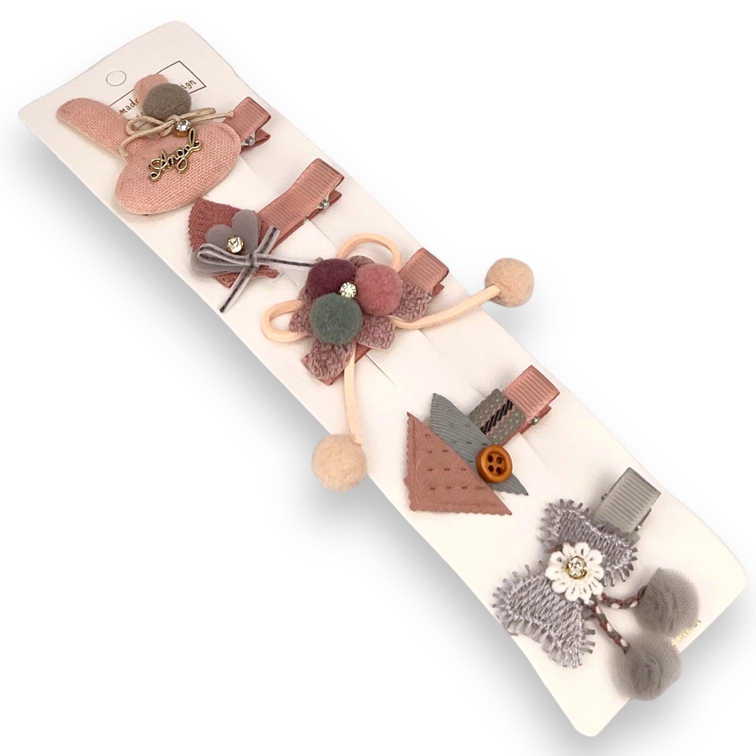 Set 5 Ganchos para niñas y bebés - Angel - El Baúl de Mamá