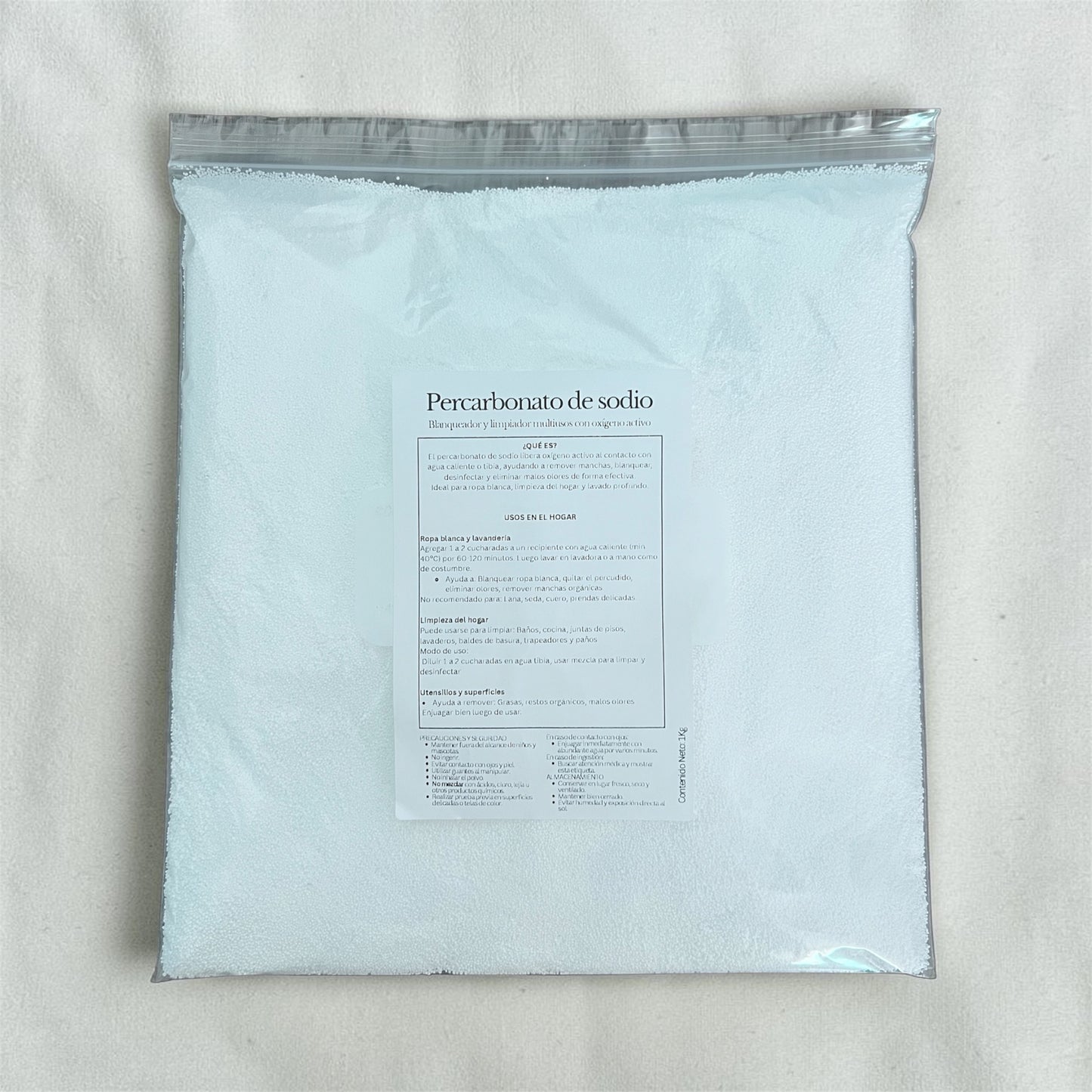Percarbonato de Sodio 1KG – Oxígeno Activo Multiusos para Limpieza y Lavandería