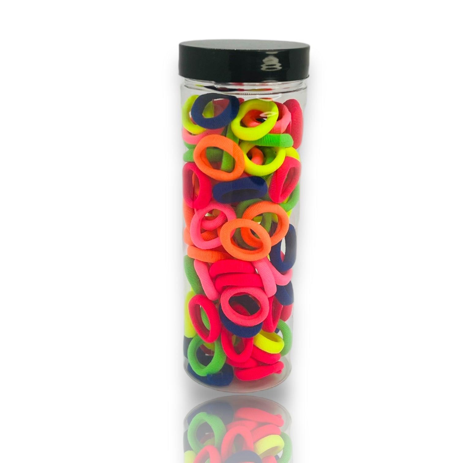100 colets para niñas y bebés en pote Neon - El Baúl de Mamá