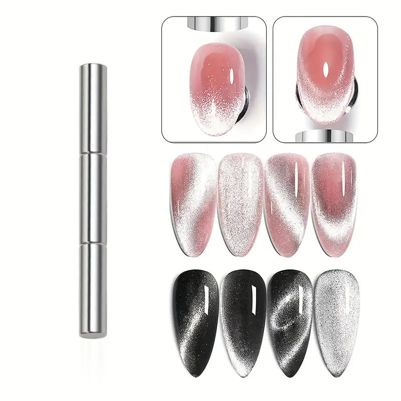 Set de 12 Imanes de Ojo de Gato para Uñas - Diseños Únicos y Herramienta - El Baúl de Mamá