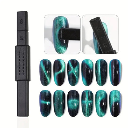 Set de 12 Imanes de Ojo de Gato para Uñas - Diseños Únicos y Herramienta - El Baúl de Mamá