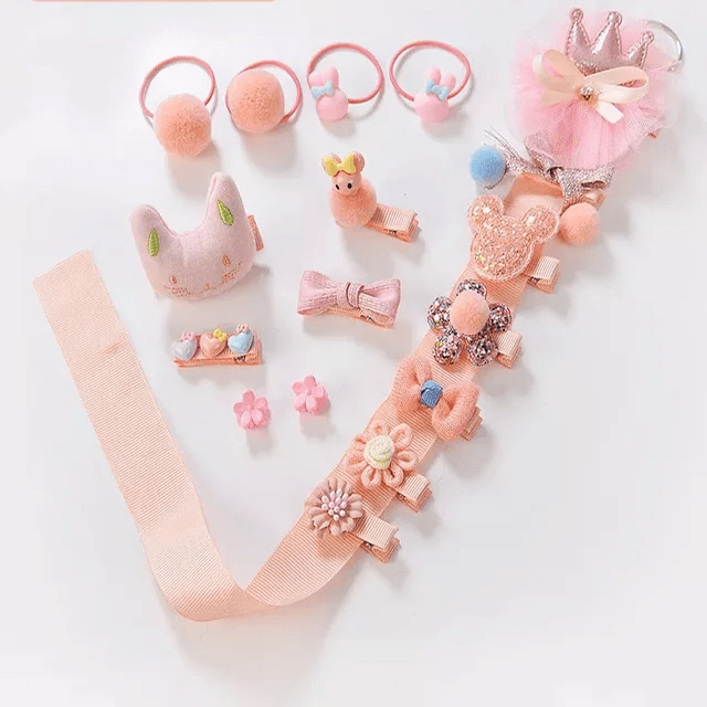 Set 18 Ganchos Para Bebé y Niñas Melon Caja Corazon - El Baúl de Mamá