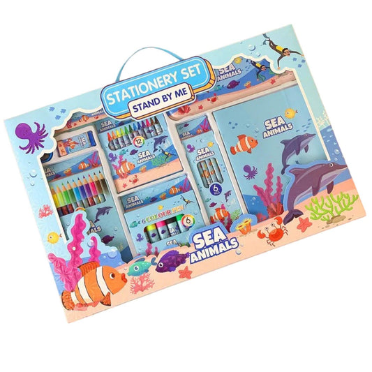 Super Set de utiles escolares - Animales Marinos - El Baúl de Mamá