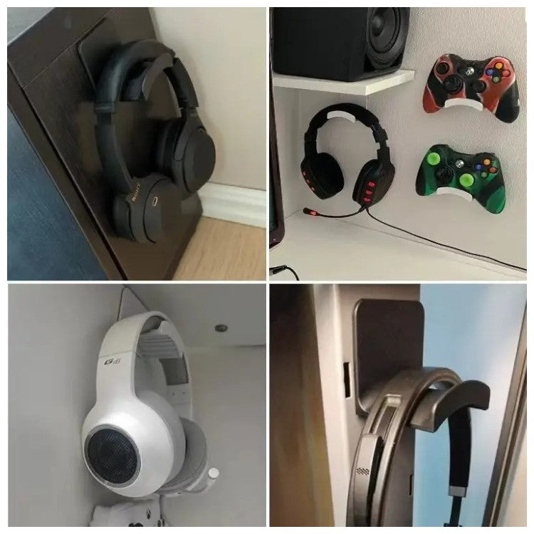 Soporte Adhesivo de Pared Blanco para Audifonos y Controles Set x 2 - El Baúl de Mamá