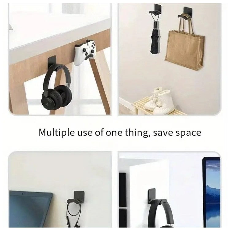 Soporte Adhesivo de Pared Blanco para Audifonos y Controles Set x 2 - El Baúl de Mamá