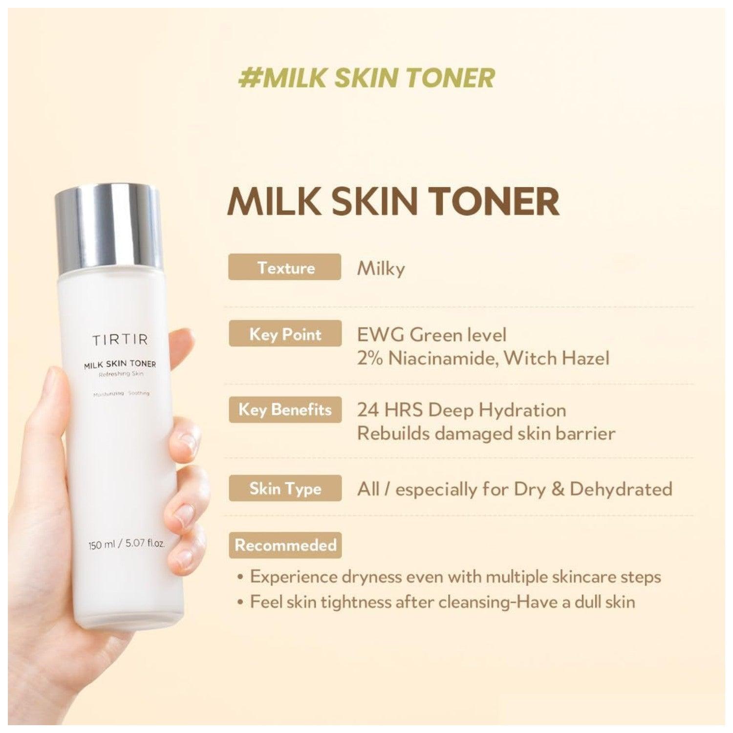 TIRTIR Tónico Milk Skin Toner Light Mini 50 ml - El Baúl de Mamá