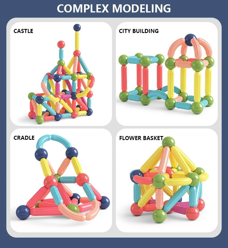Juguete Educativo STEM 168 Bloques Magneticos - El Baúl de Mamá