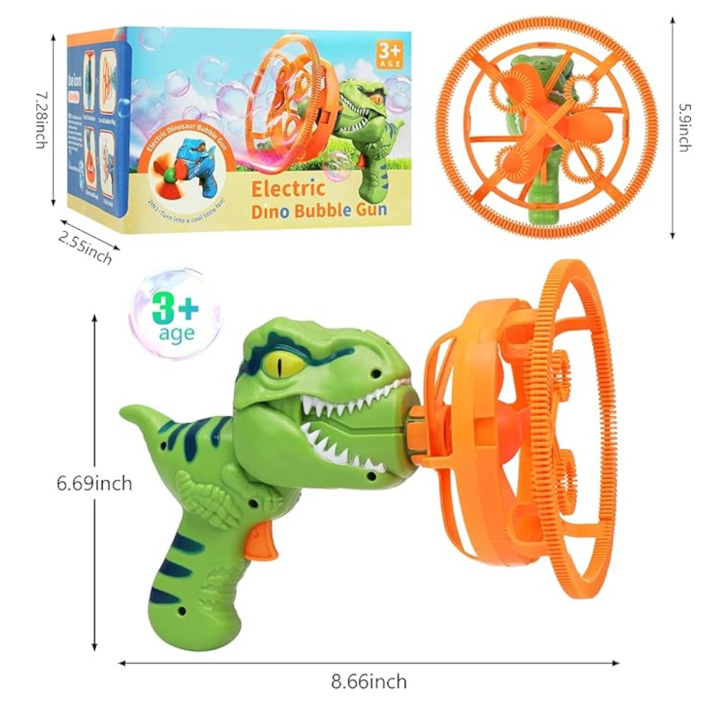 Pistola de burbujas mágica - Dinosario - El Baúl de Mamá