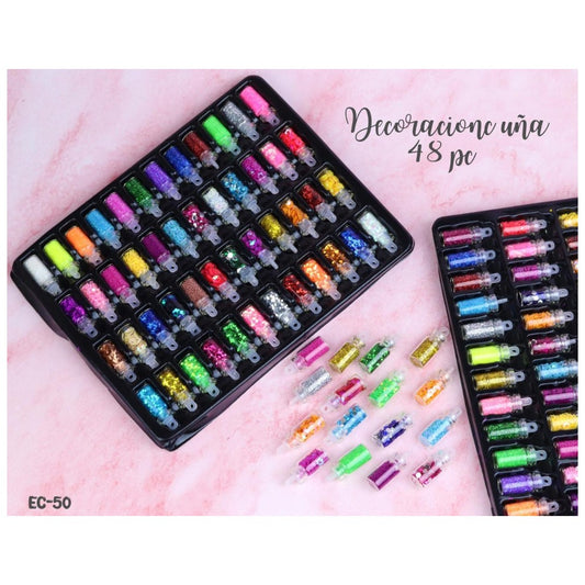 Piezas para decoración de uñas - 48 piezas - El Baúl de Mamá