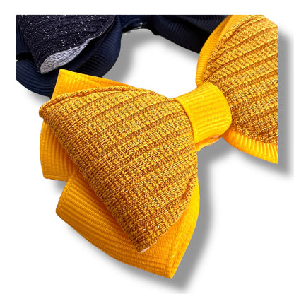 Set 5 Ganchos Elegantes para Niña con Lazo Doble de 8cm - Firmeza Ideal - El Baúl de Mamá