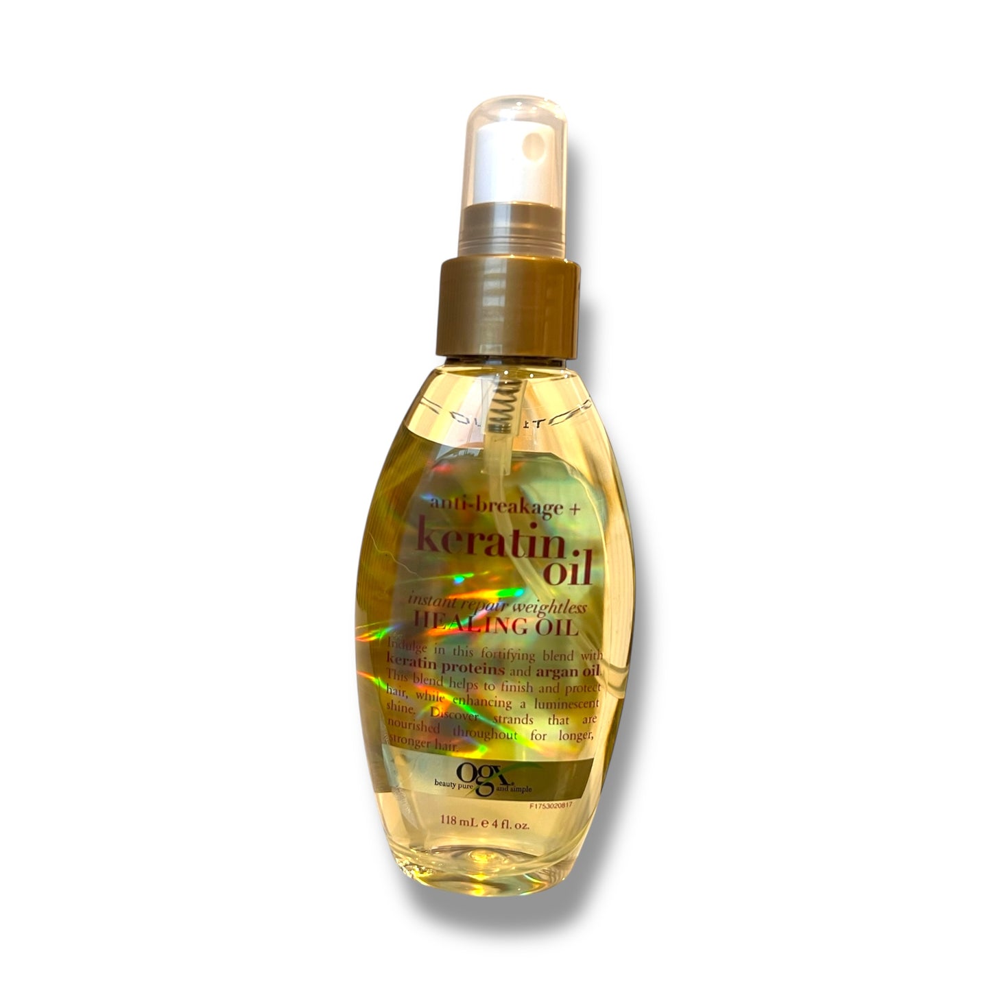 OGX Aceite Seco Keratina & Argán 118ml - Antiquiebre & Brillo
