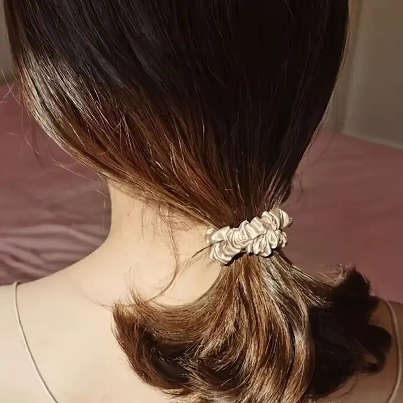 Conjunto 4 Scrunchies Seda - Elásticos Suaves Antiquiebre