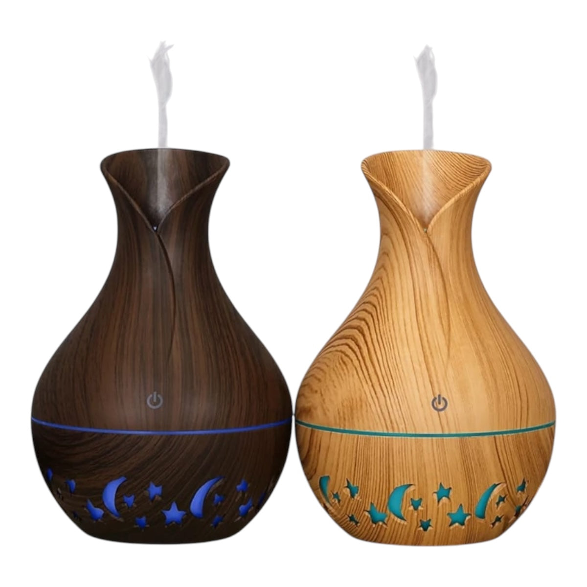 Humidificador tipo madera con luces - El Baúl de Mamá