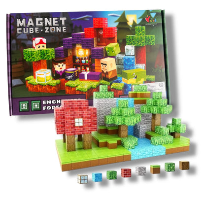 Bloques Magneticos simil Minecraft 120 Piezas 2 bloques con Luces LED - Juguete STEM
