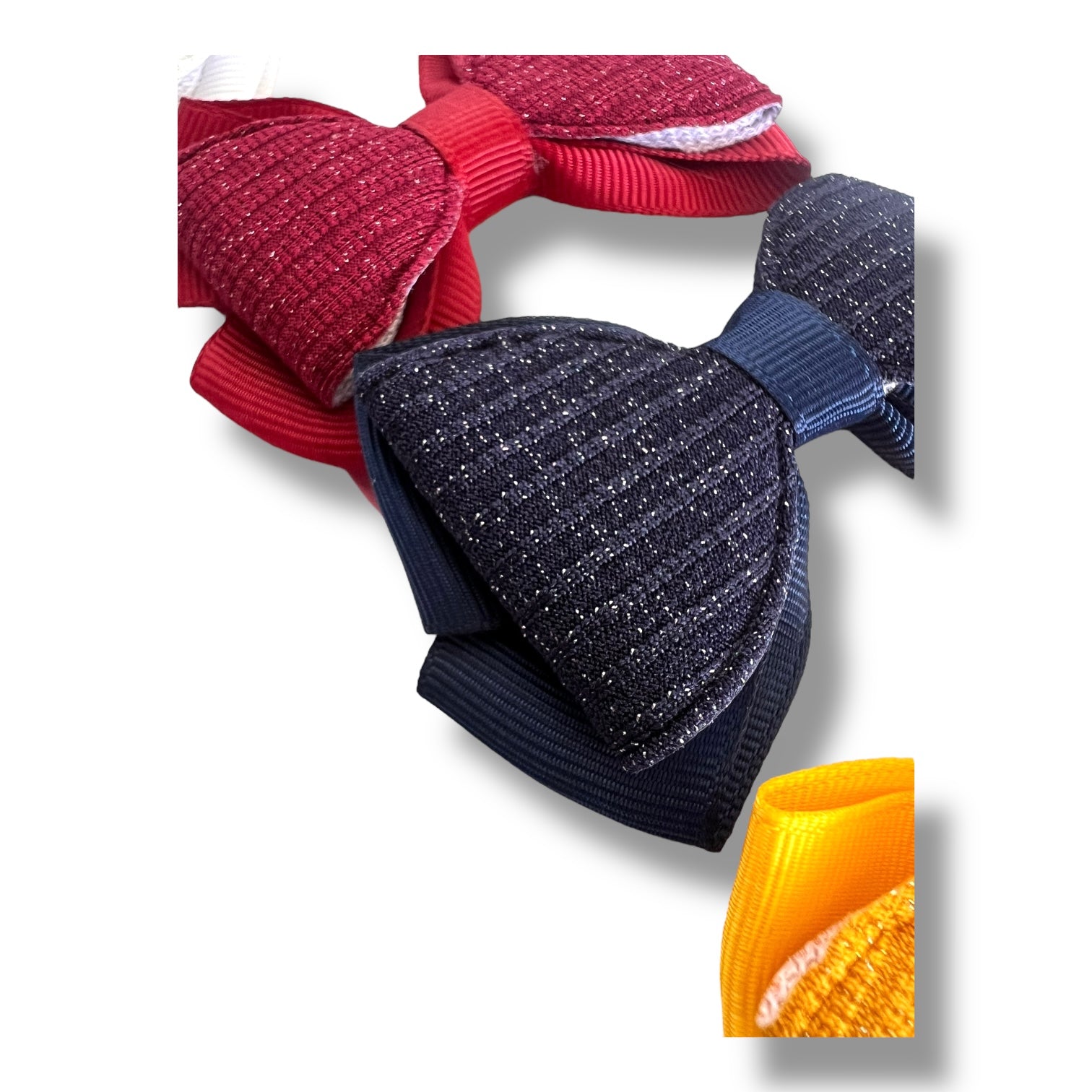 Set 5 Ganchos Elegantes para Niña con Lazo Doble de 8cm - Firmeza Ideal - El Baúl de Mamá