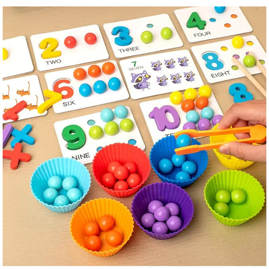 Juego didáctico de números y bolitas - El Baúl de Mamá