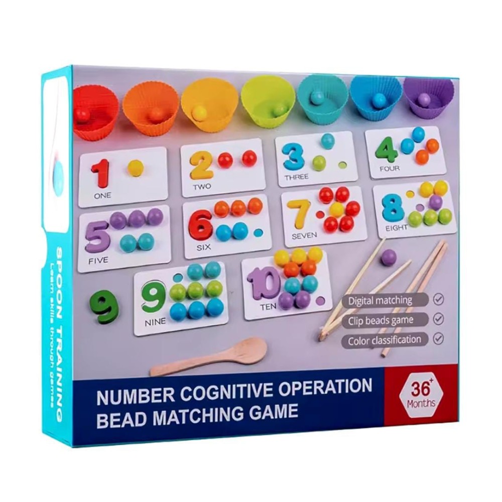 Juego didáctico de números y bolitas - El Baúl de Mamá