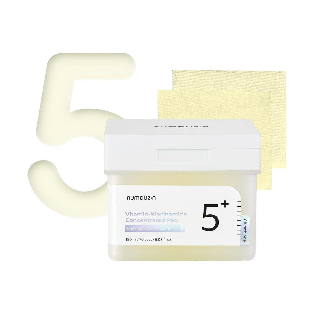 Numbuzin No.5 Vitamin-Niacinamide Pad 70 Almohadillas Concentradas de Vitamina 5 y Niacinamida - El Baúl de Mamá